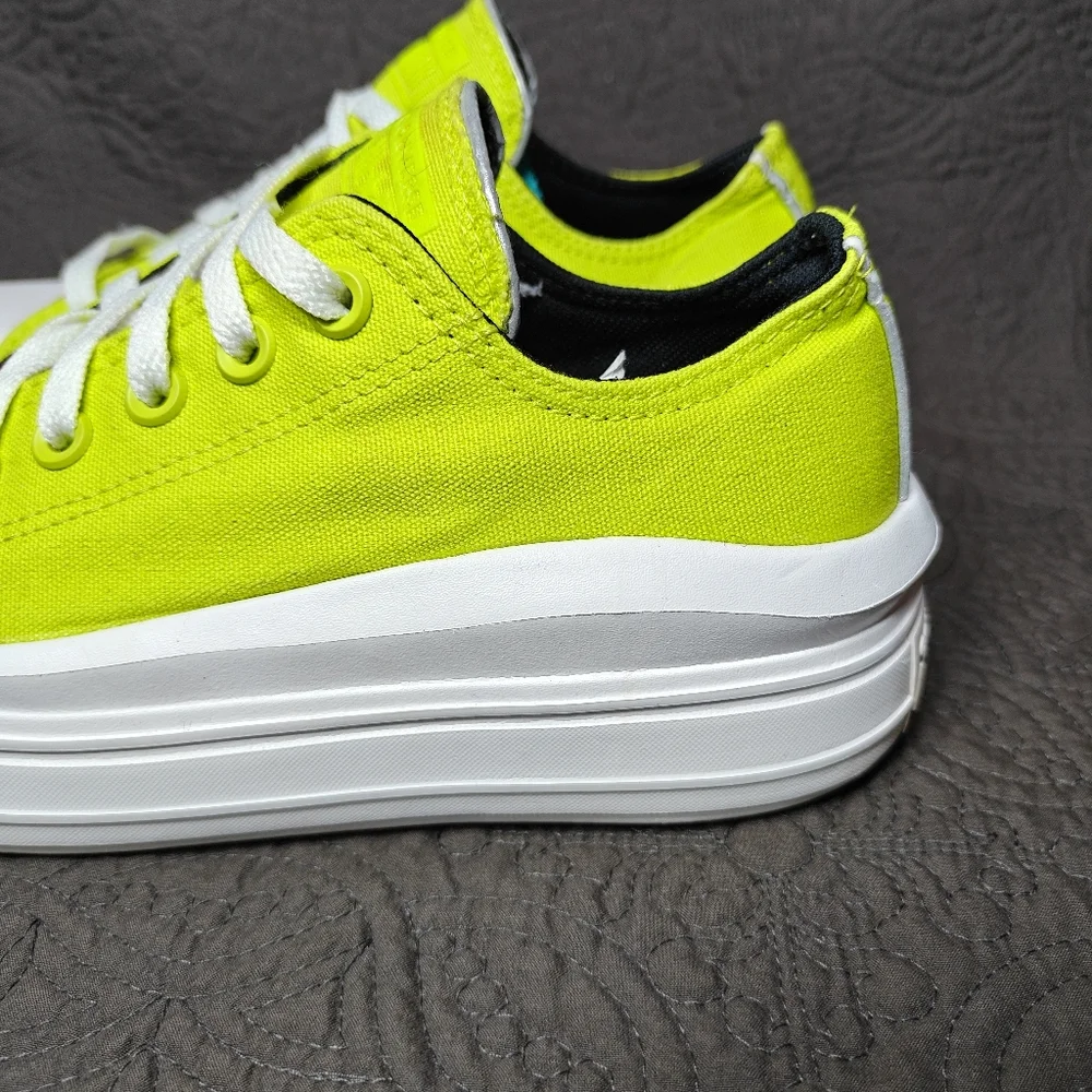 CONVERSE Women's Chuck Taylor All Star Move Lo Platform Sneaker Lime Shoe Sz 8 - Picture 4 of 10